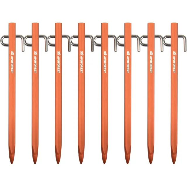AVOFOREST Alu-Heringe 20 cm – Orange · 8 Stück · 20 cm