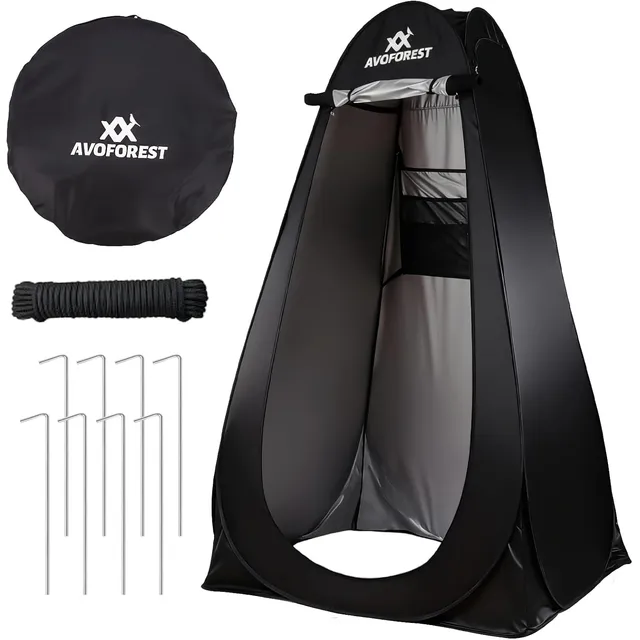 AVOFOREST Pop-Up Privacy & Shower Tent – Black