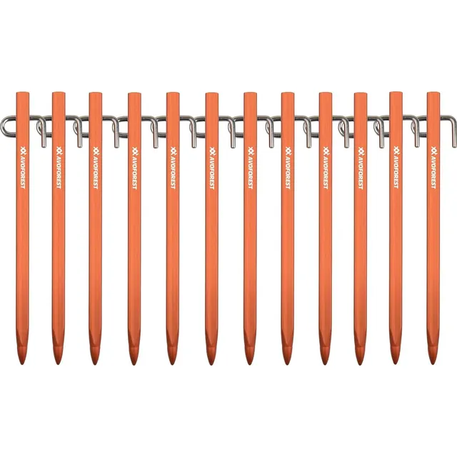 AVOFOREST Piquetas de aleación de aluminio 20 cm – Naranja · 12 piezas · 20 cm