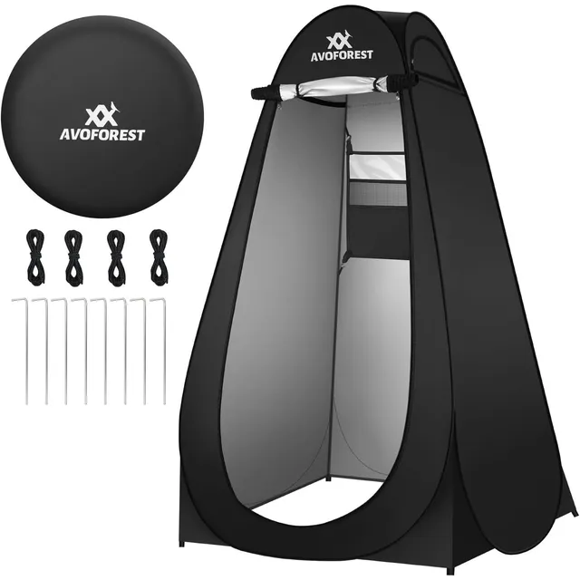 AVOFOREST Tienda de ducha y WC pop-up – Negro