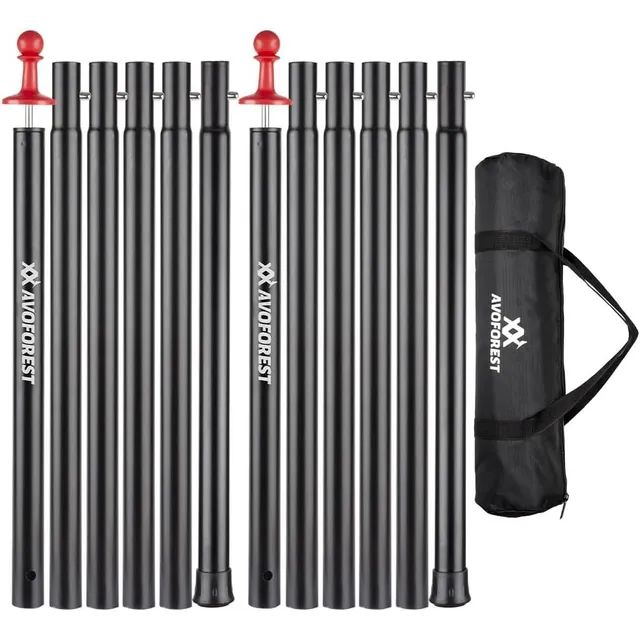 AVOFOREST Plug-Together Steel Poles – Black · 4 poles