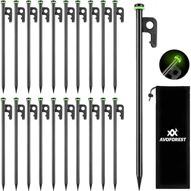 AVOFOREST Forged Steel Heavy-Duty Stakes – Steel · 20 pcs · 12 in