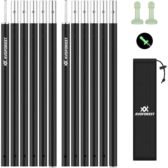AVOFOREST Mástiles de aluminio por secciones (204 cm) – Negro · 2 mástiles