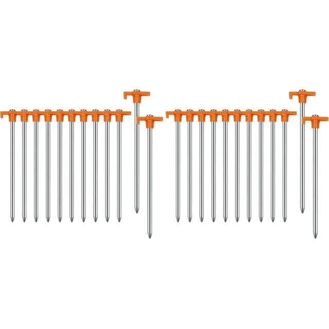 AVOFOREST Stahl-Heringe mit Kunststoffkopf – Orange · 2 × 12 Stück · 18 cm