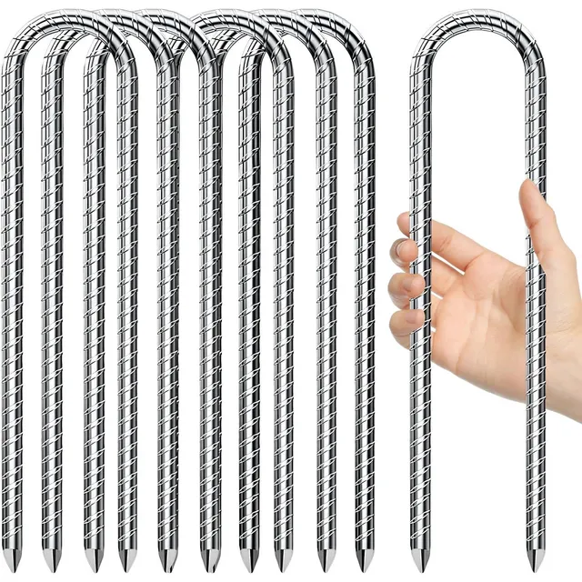 AVOFOREST Anclajes galvanizados 30 cm – Forma U · 7 piezas · 30 cm