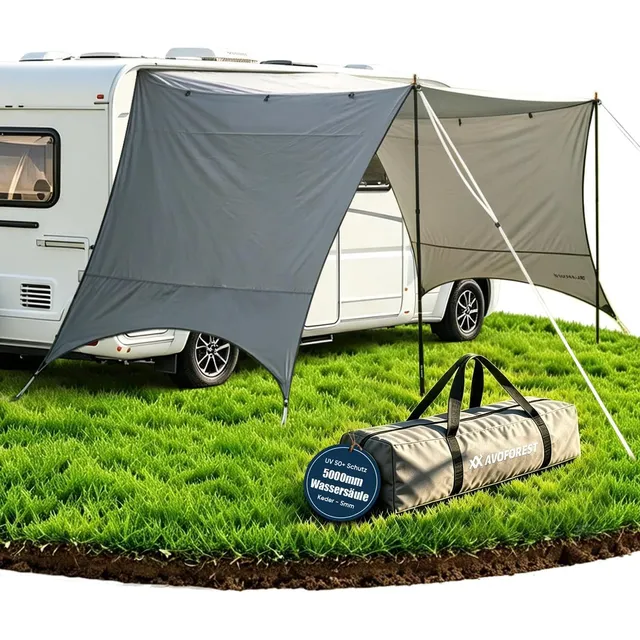 AVOFOREST Toldo lateral para furgoneta y caravana – 240 × 210 cm, paredes laterales